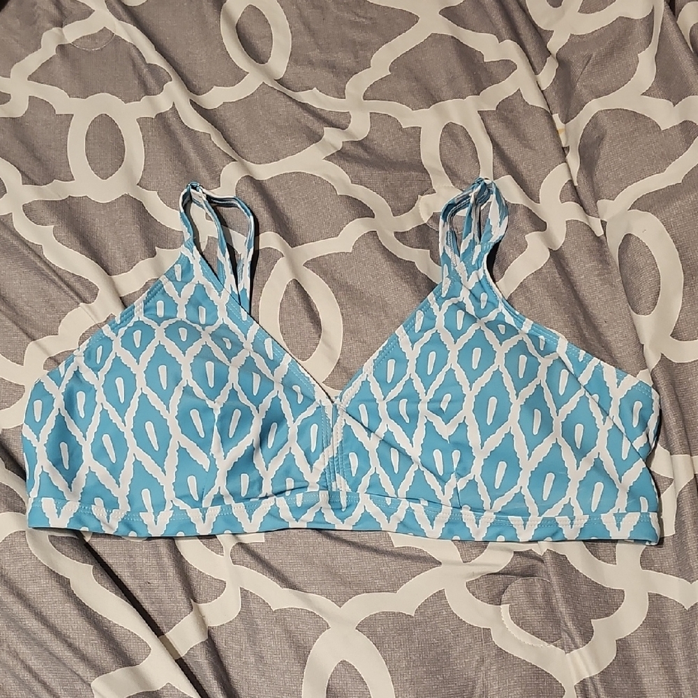 Blue and White Patterned Bralette